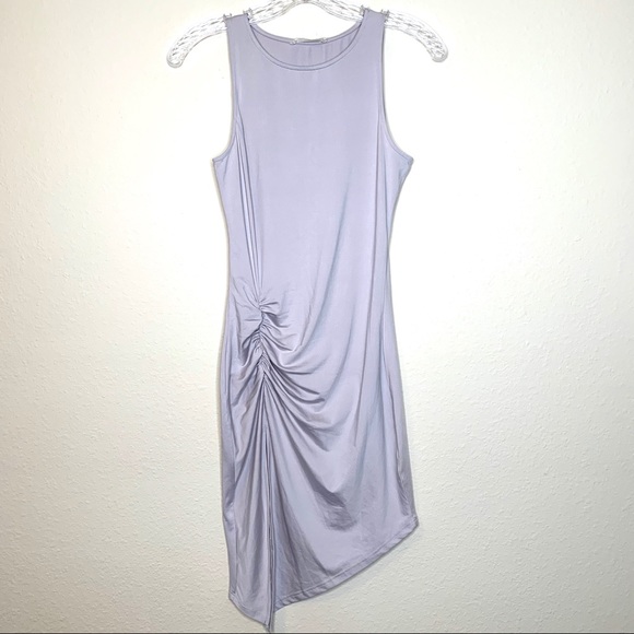 Bone Ruched Asymmetrical Bodycon Split Dress - Picture 5 of 8